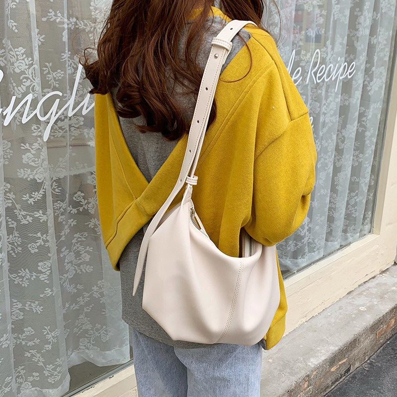 Luxury Bags Affordable - Women Simplicity Ruched Dumpling Bag Lady