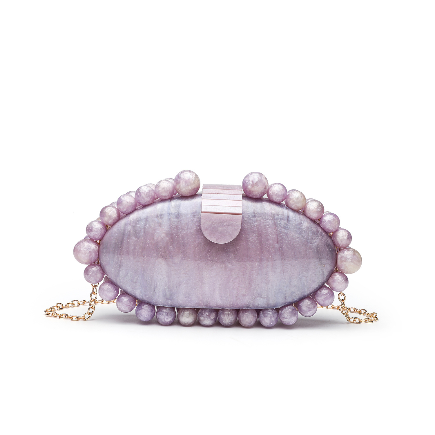 Luxury Bags White - Elegant Marble Acrylic Clutch Bag Pearl