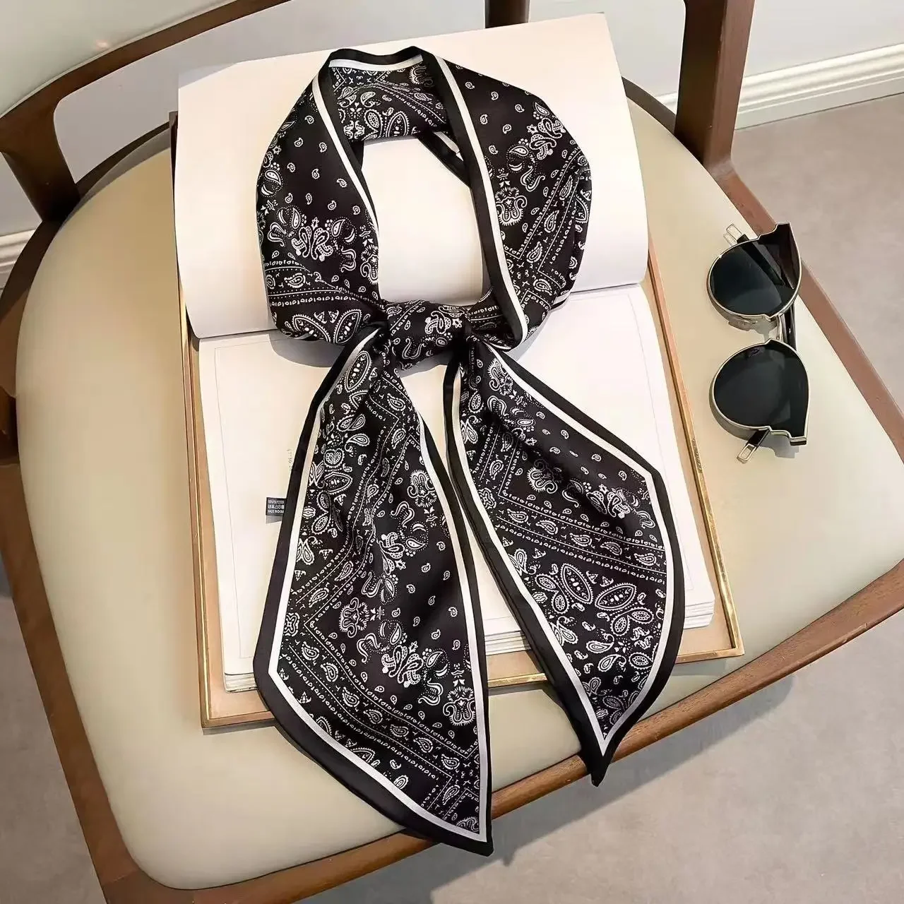 Luxury Bags Design - Design Print Skinny Scarf Plaid Horse