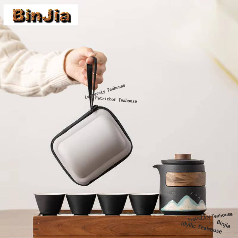 Luxury Bags Hand Painted - Hand-painted Landscape Travel Tea Set Kit
