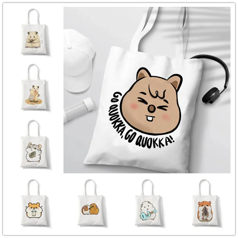 Luxury Bags White - Go Quokka Print Large Capacity Girl