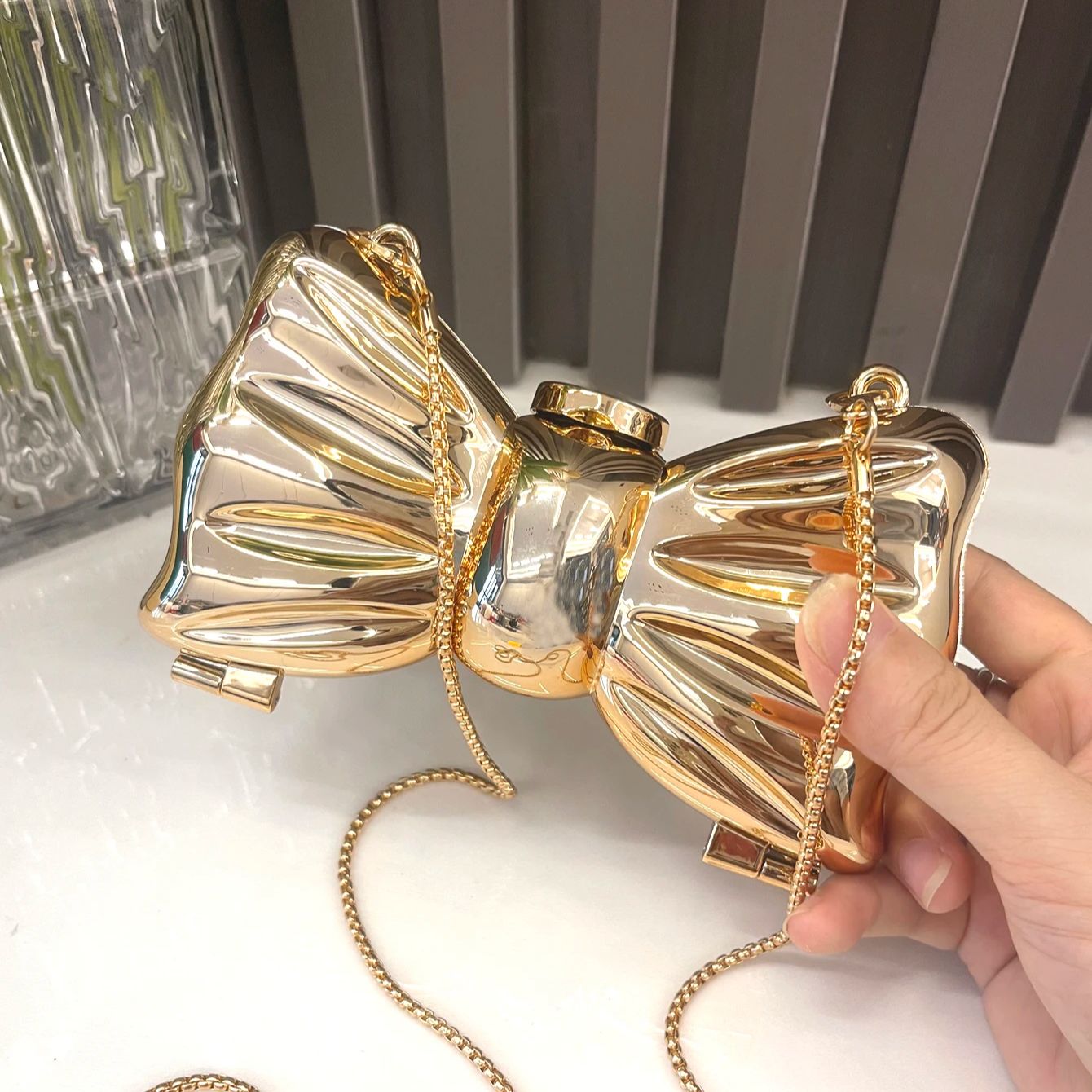 Luxury Bags Design - Golden Evening bag Purses and handbag