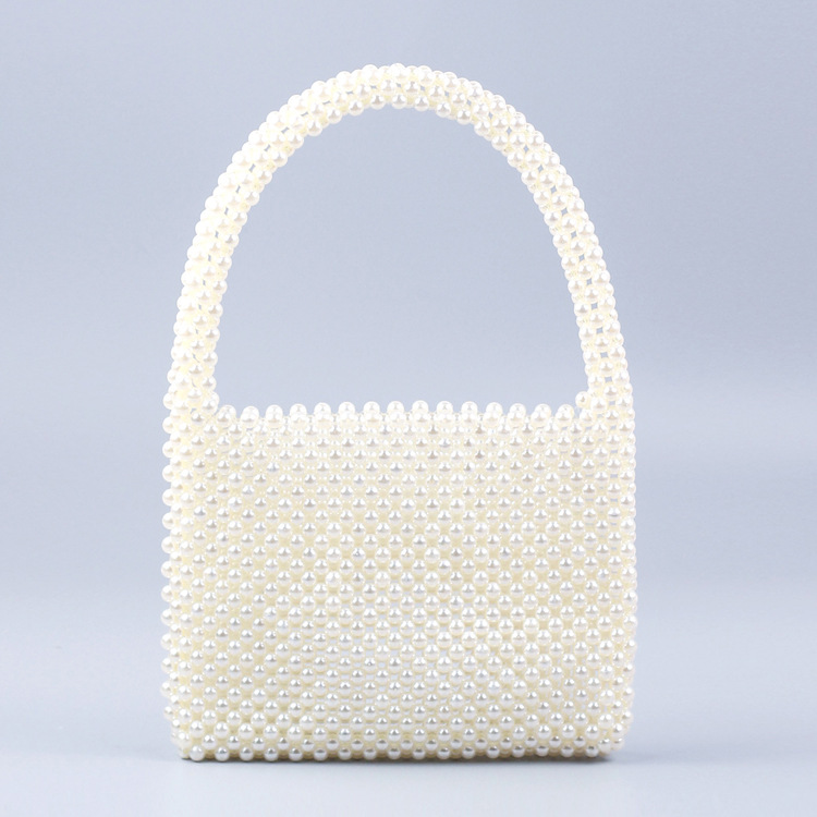 Luxury Bags White - Vintage Beading Tote Bag Women Designer