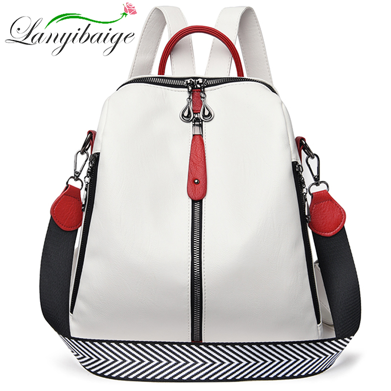 Luxury Bags White - Fashion Backpack Women Soft Leather Backpack