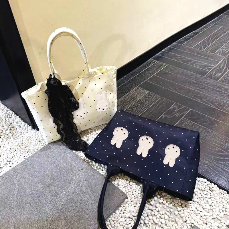 Luxury Bags White - Miffy Kawaii Black & White Polka
