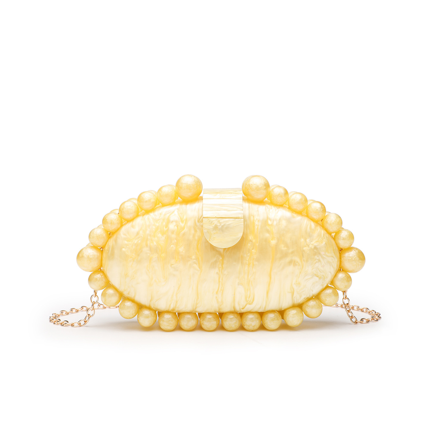 Elegant Marble Acrylic Clutch  - огляд і ціна Luxury Bags White