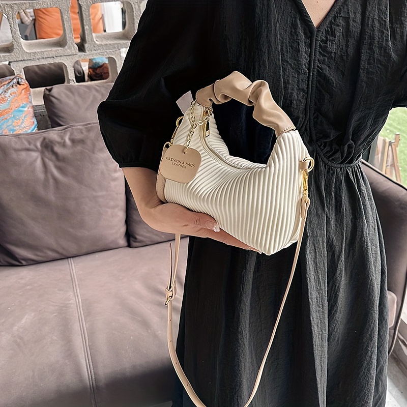 Fashion Pleated Hobo Crossbody - огляд і ціна Luxury Bags White