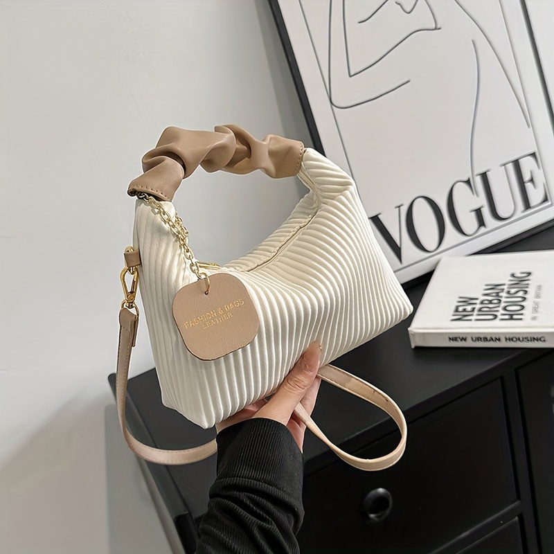 Fashion Pleated Hobo Crossbody - огляд і ціна Luxury Bags White