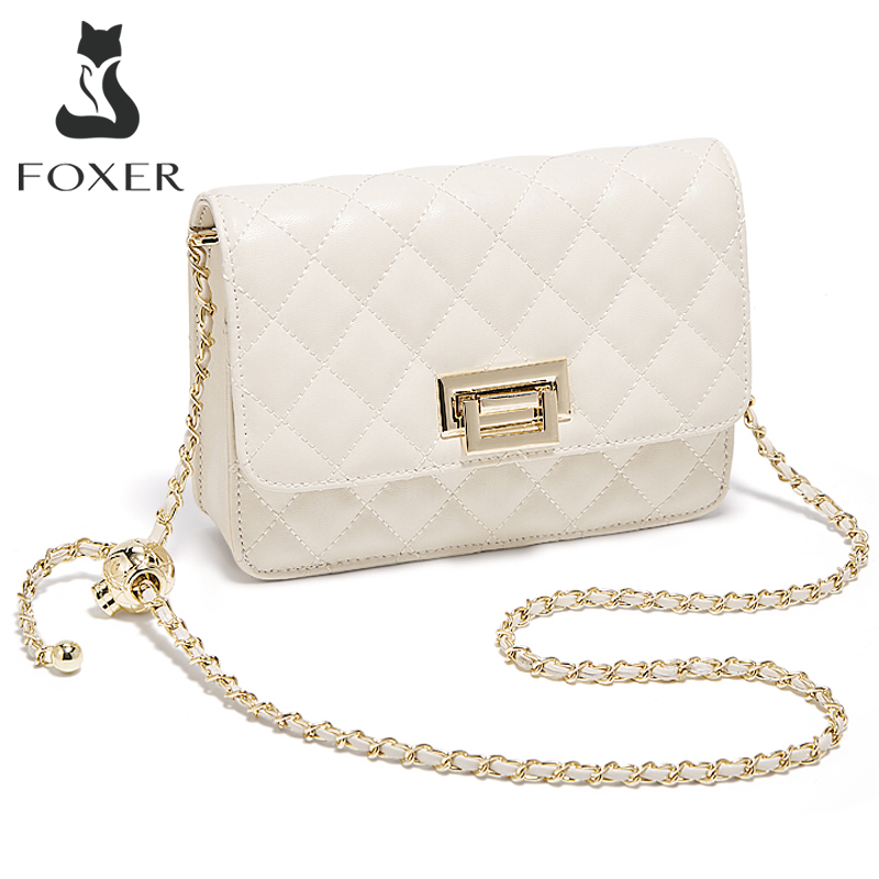 FOXER 2026 Women White Quilted - огляд і ціна Luxury Bags White