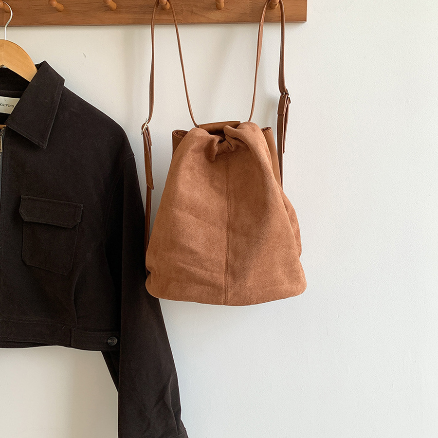Faux Suede Tote Bucket Bags Fo - огляд і ціна Luxury Bags Korea