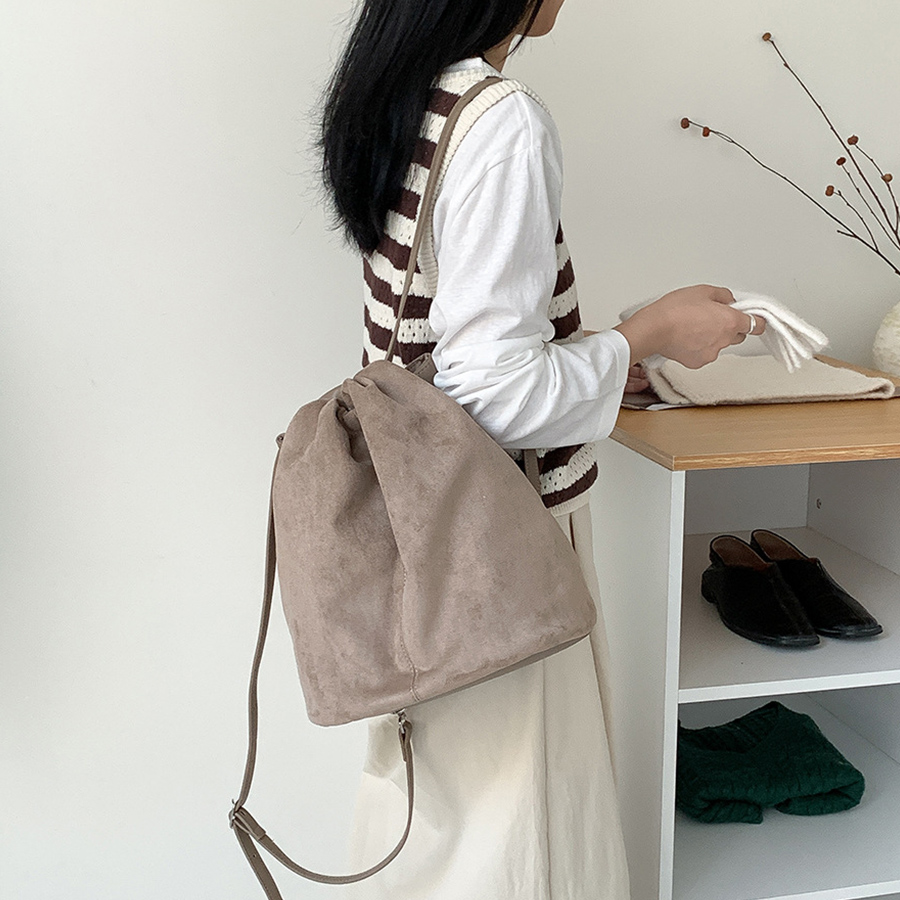 Faux Suede Tote Bucket Bags Fo - огляд і ціна Luxury Bags Korea