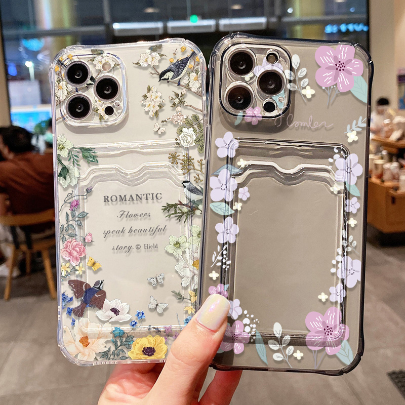 Retro Flower Clear Phone Case  - огляд і ціна Luxury Bags In Store