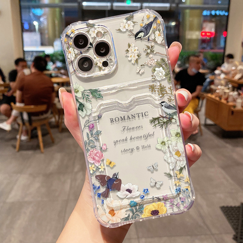 Retro Flower Clear Phone Case  - огляд і ціна Luxury Bags In Store